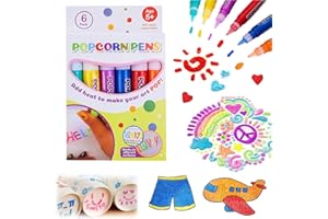 HPBAGGY Bolígrafo Mágico de Palomitas de Maíz 6 Piezas, 3D Hinchados, Dibujo de Burbujas de Bricolaje Para Pintar y Graffiti