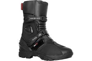 BOHMBERG Dredd Bottes de moto homme, Biker Cross Dirt, Bottes de moto en cuir stable, résistantes à l'eau, Protections renforcées