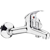 CON:P Piccolo Bath Mixer Tap | Wall mounted - 1/2 inch shower outlet - chrome-plated brass body - Stable connection - Conveni