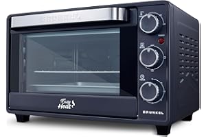 Grunkel Horno eléctrico multifunción de sobremesa de 23L con 3 funciones de calor y selector de temperatura hasta 230ºC. Temporizador hasta 60 min - 1600W