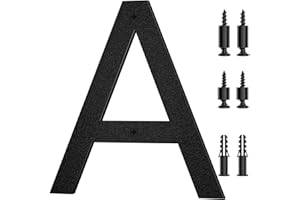 Yafimea Numéro de maison noir, hauteur 20 cm, plastique ABS solide avec effet 3D flottant (Lettre A)