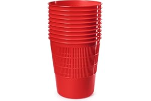 Everest Adv 10 Cestini Gettacarte e Spazzatura in Polipropilene Traforato, capacità 17 Litri | Confezione Business | Rosso