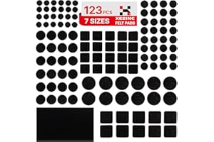 XEEINC Filzgleiter Selbstklebend 123 Stück | Filzgleiter für Stühle mit 7 Größen | Stuhl Filzgleiter 3mm Dicke | Möbelgleiter Filz Selbstklebend Schwarz für Stuhl Möbel | Mit Idealer Klebkraft