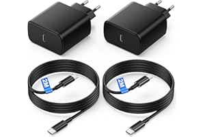 BAMKEY 45W Cargador Carga Rapida, 2Pack USB C Cargador Rapido con 2M Cable para Samsung Galaxy S25/S24/S23/S23+/S23 Ultra/S22/S21/S20/Note20/A73/A53/S10, Tipo C Cargado Cabezal Negro