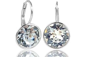 Nobel Silberohrringe Kristalle Damen-Ohrringe mit Klapperverschluß 925 Silber