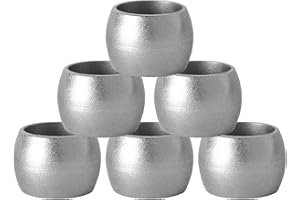 Argon Tableware Metallische Serviettenringe - 4,5cm - Silber - Pack Von 6