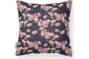 Izabela Peters Outdoor Cushions Waterproof, 43 cm, Filled Outdoor Cushion, Cherry Blossom - Graphite, Garden Furniture Cushions, Outdoor Seat Cushions, Garden Chair Cushions