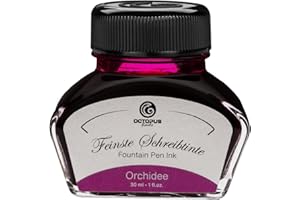 Octopus Fluids Tinta de pluma estilográfica en tinta de vidrio, Tinta para pluma estilográfica, Tinta estilográfica en Orquídea 30ml tintero, Tinta para caligrafía