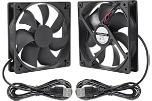 DORHEA 2PCS 12025 Fan 120x120x25mm DC 5V 120mm x 25mm USB Brushless Cooling PC Fan, Replacement Ball Bearing 120mm Fan for Cooling DIY PC Computer Case Fan - USB