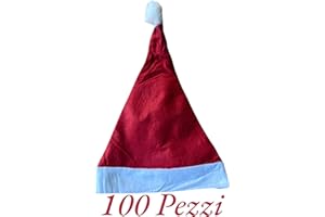 R&F srls 100 Cappellini Cappellino Cappello Babbo Natale Buone Feste Auguri Feltro 27/28cm