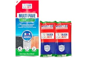BLOCK BLITZ Multi Pave Patio, Path & Drive Cleaner. Removes Moss & Algae. Deters Weed Growth. 2 x 390g Pouches. Ideal for Paving Slabs, Tarmac & Resin Drives. Child & Pet Safe Eco Formula