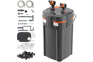 VEVOR Filtro per Acquario 264GPH a Canister 3 Stadi da 75 Galloni con Protezione UV, Sommergibile con Funzioni Multiple per Acquari, 11W