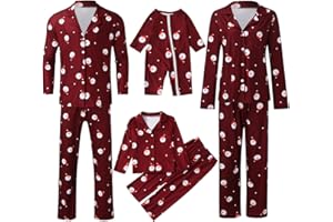 Famzuneu Weihnachtsschlafanzüge Familie Damen Herren Kinder Weihnachts Schlafanzug Pärchen Couple Pyjama Weihnachtspyjama Partnerlook Kuschelig Weihnachten Nachtwäsche Set