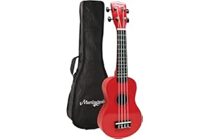 Martin Smith Soprano Ukulele avec Sac Ukulele et livre d'accord - Rouge