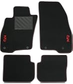 W-Parts Serie 4 TAPPETI - TAPPETINI in Moquette Neri per 2008 dal 2013 al 2019con battitacco Cucito, Bottoni di Fissaggio e Striscia Antiscivolo