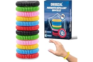 DROOZAL Mosquito Repellent Bracelet - 12 Bands, Triple Strength, Multi Coil, DEET-Free with 250 Hours Natural Anti Bug Wristbands for Adults & Kids - Insect Repellent Bracelet Bands
