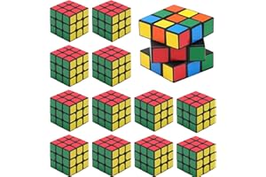 MEUKCEZ 12 Packs Mini Cube Party Bag Fillers, 3x3cm Mini Puzzles for Party Bags, Cube Party Favours Prizes Portable Brain Teasers, Educational for Young Learners, Ideal Compact Size for Travel