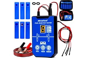 MRCARTOOL Bilbränsleinjektortestare 12 V Fuel Injector Tester med 6 munstycken för 5 V 12 V EFI GDI injektorer 8 pulslägen in
