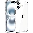 Whioltl Clear Case for iPhone 16 6.1-inch, Non-Yellowing Phone Bumper Cover, Crystal Transparent TPU Phone Case, Anti-Scratch and Shockproof with Mil-grade Airbag Drop Protection, Thin Slim Fit Cover