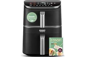 ‎COSORI COSORI Turbo Tower Pro Airfryer, Keramikbeschichtung Heißluftfritteuse 2 Kammern, 10,8L Heissluftfritteuse mit DualBlaze, Ohne Teflon Beschichtung, Automatische Luftstrom-Regulierung