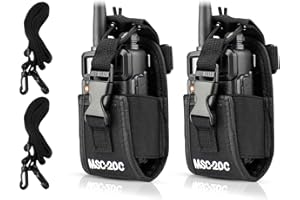 Vokmon Radio walkie Talkie Fondina Walkie Talkie Pouch Case Porta Radio da Cinturone Custodie Radiocomunicazione Universale Porta Custodia Borsa Bidirezionale con Tracolla Regolabile,MSC-20C, 2PZ