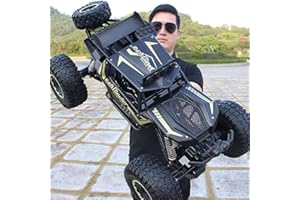 Kikioo Remote Control Car, 1：10 Giant Children RC Car Truck Alloy Off Road Electric Car Kids Adults Drift Racing Car 2.4Ghz Climbing Buggy Car Boys Black