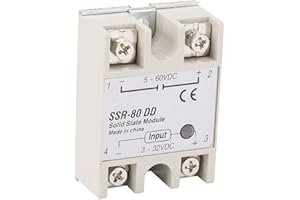 CANDEON SSR-80DD Solid State Relay, Solid State Relay Module, 80A 3-32VDC to 5-200 VDC DC-AC Industrial Solid State Relay for Industrial Automation Equipment, Computer Peripheral Connection