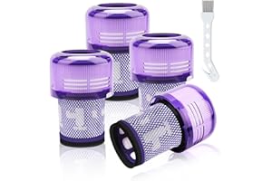 4 Stück Filter für Dyson V12 Staubsauger,Laukowind Waschbar Ersatzfilter für Dyson V12 Detect Absolute Extra/Total Clean/Fluffy Staubsauger,Ersetzen Sie # 971517-01
