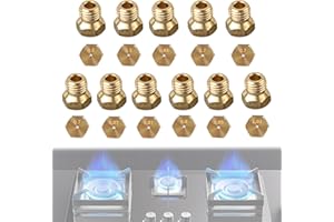BSITSSS 11 Stück Butangas Düsen für LPG-Kochfelder, 0.5 * 2/0.65/0.7 * 3/0.87 * 2/0.9/0.95/1.02 LPG Gasstrahl-Set, Brenner Gasherd für LPG Umbausatz, Gaskochfeld Ersatzdüse Gasdüse, Gasherd Adapter