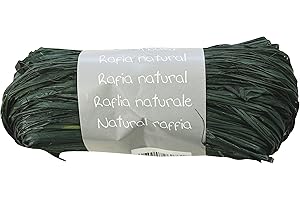 Clairefontaine - Ref 196074C - Bola de rafia natural - Bola de 50 g, material de polipropileno sintético - Adecuado para decoración, envolver regalos y manualidades - Verde Navidad