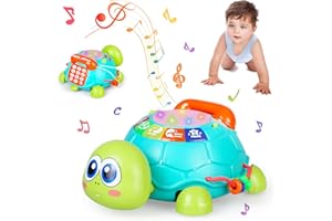 kramow Juguetes Bebe 1 Años, Juguetes Musicales, Juguetes con Sonido, Tortuga Rastrera con Luz, Juguetes Educativos, Juguetes Regalo para Bebés para Niño Niña 18 Meses
