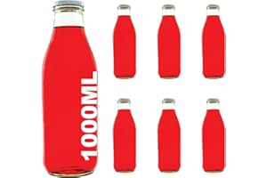 6 x 1000 ml, 1 litr szklane butelki na mleko. W rozmiarach 200 ml / 250 ml / 500 ml lub 1000 ml z nakrętką slkfactory