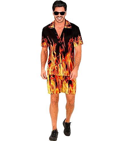 W WIDMANN MILANO Party Fashion - Kostüm Trainingsanzug in Flammen