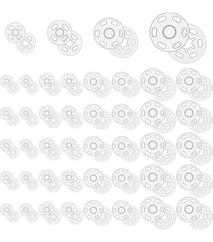 TOAOB Lot De 120 Paires De Boutons Pression Invisibles En Plastique à Coudre Millimètre Blanc Pour Vêtements DIY Chemises Couture