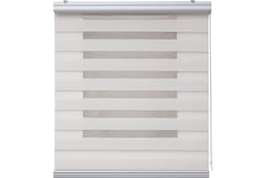 Tende a rullo per interni Giorno e Notte Premium cassonetto e catenella in alluminio, di alta qualità, Tenda a rullo per interni Doppio strato per finestra Storesdeco 180 x 250 cm Lino