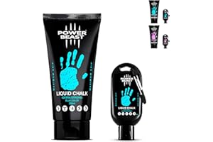POWER BEAST Magnesite Liquido Colorato, Climbing Chalk | Liquid Chalk | Gesso Liquido, Cross Training Grip, Calisthenics, Sollevamento Pesi, Tennis, Arrampicata, Pole Dance, +50Ml Extra.