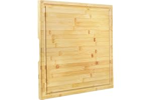 Utoplike Extra Large Chopping Board(50.7 x 50.7 x 2.5 cm), XL Bamboo Wooden Cutting Boards for Kitchen, Big Butcher Block Board with Handle and Juice Grooves