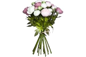 MICA Decorations 964826 Renoncule Bouquet l35d26 Rose Bouquet de Fleurs Rose Multicolore 26 x 26 x 35 cm