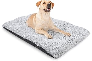 Rehmat Collection XL Large Dog Bed Mattress Cushion Mat, Super Soft Durable Plush Fabric, Anti Slip Backing, Easy to Clean (Extra Large (120cm x 70cm), Silver)