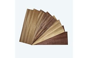 Wood Veneer Sheet, MiaProducts Pack of 8 Wood Veneer Sheets(44 x 18,15cm) Unglued for Furniture Restoration to Crafts, Arts, Edge Banding and Home Projects (Assorted)