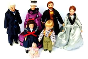 Tumdee Miniatures Dolls House Miniature Victorian Family Set of 7 Dolls