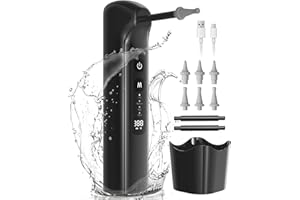 AISSOM Limpiador de oídos, Limpiador Eléctrico de Oídos, Limpieza de Oídos con 4 Modos y 6 Puntas Reemplazables,resistente al agua IPX7 para uso familiar