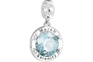 AMATOLOVE Jan-Dec Birthstone Charms for Bracelets Happy Birthday Bead Charm Gifts for Women Girls,Brilliant Round Heart Shape CZ for Choice