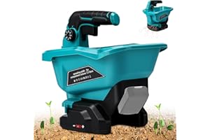 HEBERUCK Fertiliser spreader compatible with Makita 18 V battery, portable hand spreader with 6-stage speed control, maximum saw width 5 m, 3.3 L (without battery)