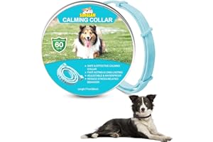 SURGLAM Collare Calmante per Cani, Collari per Cani Anti-ansia Regolabili, Collare ai feromoni calmante a 60 Giorni Lunga Durata Impermeabile Naturale Sicuro per Tutti i Cani (Blu-1pz)