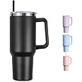 AUTOYSUR Tumbler 40 oz Tumbler with Handle and Straw, Insulated Travel Mug Iced Coffee Cup, Reusable Stainless Steel Insulated Water Bottle,Dishwasher Safe, BPA Free (Black)