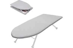 HOIIME Petite planche à repasser pliable avec fonction pliante, peu encombrante, mini planche à repasser pliable avec pieds antidérapants, pour une utilisation à la maison, 98 x 31 cm, grise