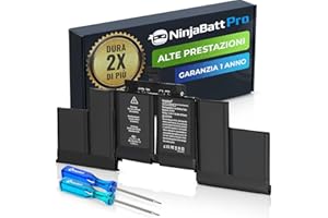 NinjaBatt Batteria A1582 A1493 per Apple MacBook Pro Retina 13" A1502 [2013 2014 2015 Anni] - Alta Capacità [71,8Wh/11,34V]