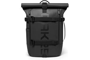 OAK25 Sac à Dos Rolltop Réfléchissant Femmes & Hommes - Luminite Rolltop - Roll Top Backpack pour Travail Uni Vélo - Compartiment pour Ordinateur Portable - Daypack 23L