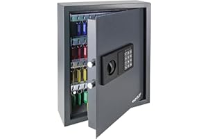 HMF Armoire a Clés avec serrure électronique | 71 crochets | 46 x 36 x 12 cm | Anthracite